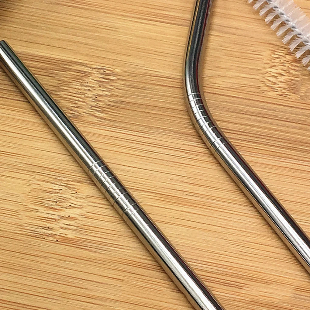 stainless steel straw set and brush