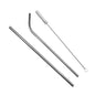 3pcs/Set Straw Brush Set 21.5cm Stainless Steel Straw Reusable Drinking Bottle Straight Bend Straw Soft Tube Brush Cleaner