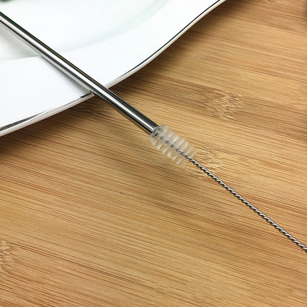 stainless steel straw set and brush