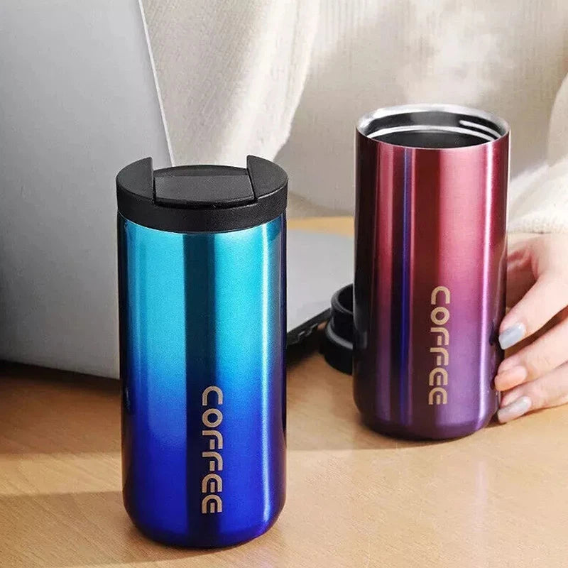 500ML Stainless Steel Coffee Thermos Bottle Thermal Mug Leakproof Car Vacuum Flasks Coffee Cup Travel Portable Insulated Bottles