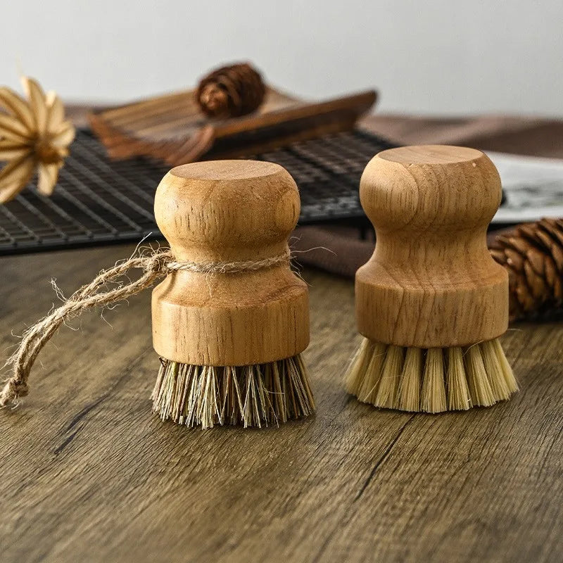 Wooden dish brush Kitchen cleaning Natural Sisal Coconut Multifunctional cleaning tools eco-friendly kitchen scrubbing brush