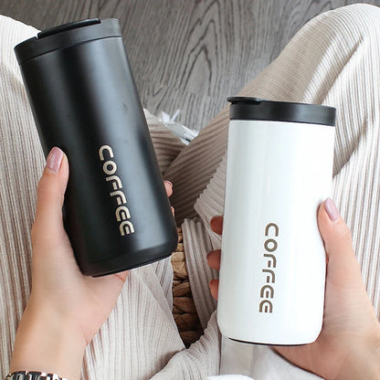 500ML Stainless Steel Coffee Thermos Bottle Thermal Mug Leakproof Car Vacuum Flasks Coffee Cup Travel Portable Insulated Bottles