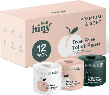 Premium & Soft Bamboo Toilet Paper | 12 Mega Rolls, 3 ply, 350 Sheets | FSC Certified, PFAS & BPA Free, Septic Safe | Tree Free