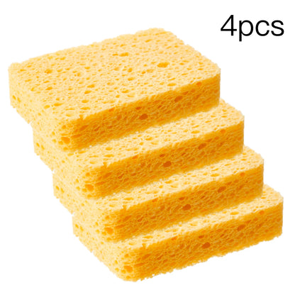 Natural Wood Pulp Cotton Dishwasher Sponge Block Water Absorbing Magic Scouring Cloth Powerful Cleaning Kitchen Pot Brushing