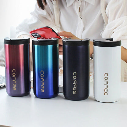 500ML Stainless Steel Coffee Thermos Bottle Thermal Mug Leakproof Car Vacuum Flasks Coffee Cup Travel Portable Insulated Bottles